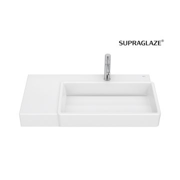 Umywalka ścienna 80x43x15 cm Roca Tura prawa z otw. supraglaze A327696S00