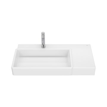 Umywalka ścienna 80x43x15 cm Roca Tura lewa z otw. biała A327697000