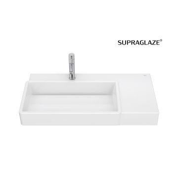 Umywalka ścienna 80x43x15 cm Roca Tura lewa z otw. supraglaze A327697S00