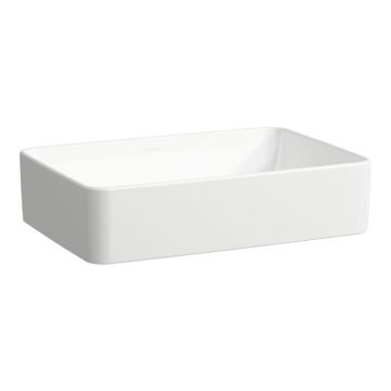 Umywalka nablatowa prostokątna 55x38 cm Laufen Savoy bez otw. bez przelewu biała H8169440001121
