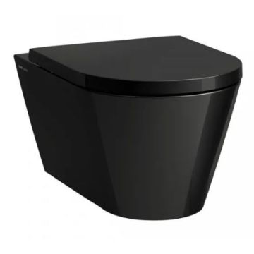 Miska podwieszana WC Silent Flush 370x545 mm Laufen Kartell rimless czarny połysk H8213310200001