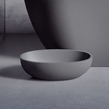 Umywalka nablatowa 55x32 cm Riho Limited Escala bez otw. Anthracite Matt W030001080