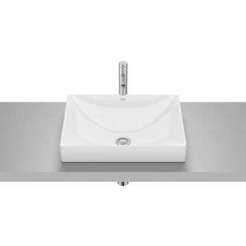 Umywalka blatowa Fineceramic 50x40 cm Roca Ona bez otw. biały połysk A32768K000