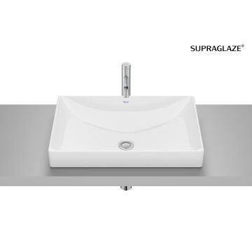 Umywalka blatowa Fineceramic 60x40 cm Roca Ona bez otw. supraglaze A32768MS00