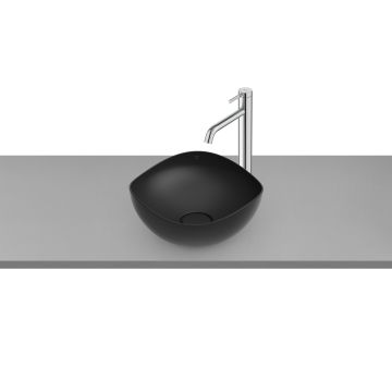 Umywalka nablatowa 37,5 cm Roca Ohtake bez otw. czarny mat A327A15080