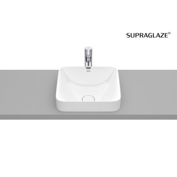 Umywalka blatowa 37x37 cm Roca Inspira Square Fineceramic bez otw. supraglaze A32753RS00