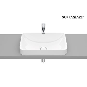 Umywalka blatowa 55x37 cm Roca Inspira Square bez otw. supraglaze A327534S00