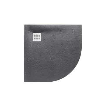 Brodzik półokrągły 90x90 cm Roca Terran Stonex® szary łupek AP10538438401200
