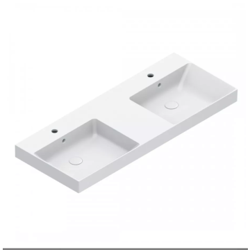 Umywalka Catalano Zero 125x50 cm z 2 otw. na baterię Bianco 1125ZEDUPFC00