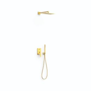 Zestaw natryskowy Tres Slim Exclusive z maskownicą baterii podtynkowej Rapid-Box 24-K Złoto 20238004OR Zestaw natryskowy Tres Slim Exclusive z maskownicą baterii podtynkowej Rapid-Box 24-K Złoto 20238004OR