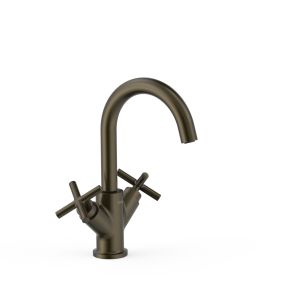 Bateria dwuuchwytowa umywalkowa Tres Montblanc czarny brąz 28310301KMB