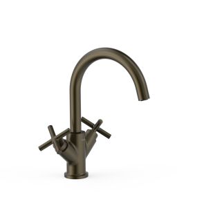 Bateria dwuuchwytowa wysoka umywalkowa Tres Montblanc czarny brąz 28320301KMB