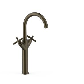 Bateria dwuuchwytowa XXL umywalkowa Tres Montblanc czarny brąz 28380301KMB