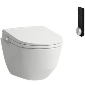 Miska WC Laufen Cleanet Pro myjąca, podwieszana Rimless z deską myjącą z opcją podgrzewania siedziska oraz funkcją suszenia i ukrytymi przyłączami wody i prądu H600890000S002